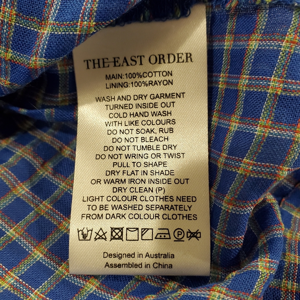 The East Order NWT Mahlia Top Cobalt Check Small - Picture 8 of 9